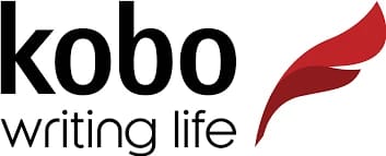 Kobo logo with the tagline "writing life" and a red feather graphic