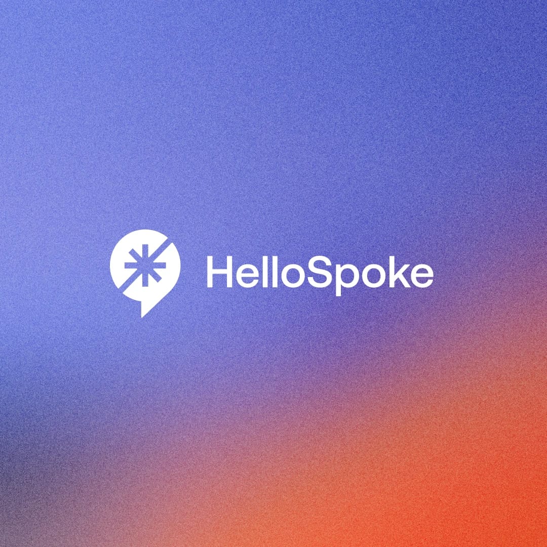 hellospoke logo on gradient