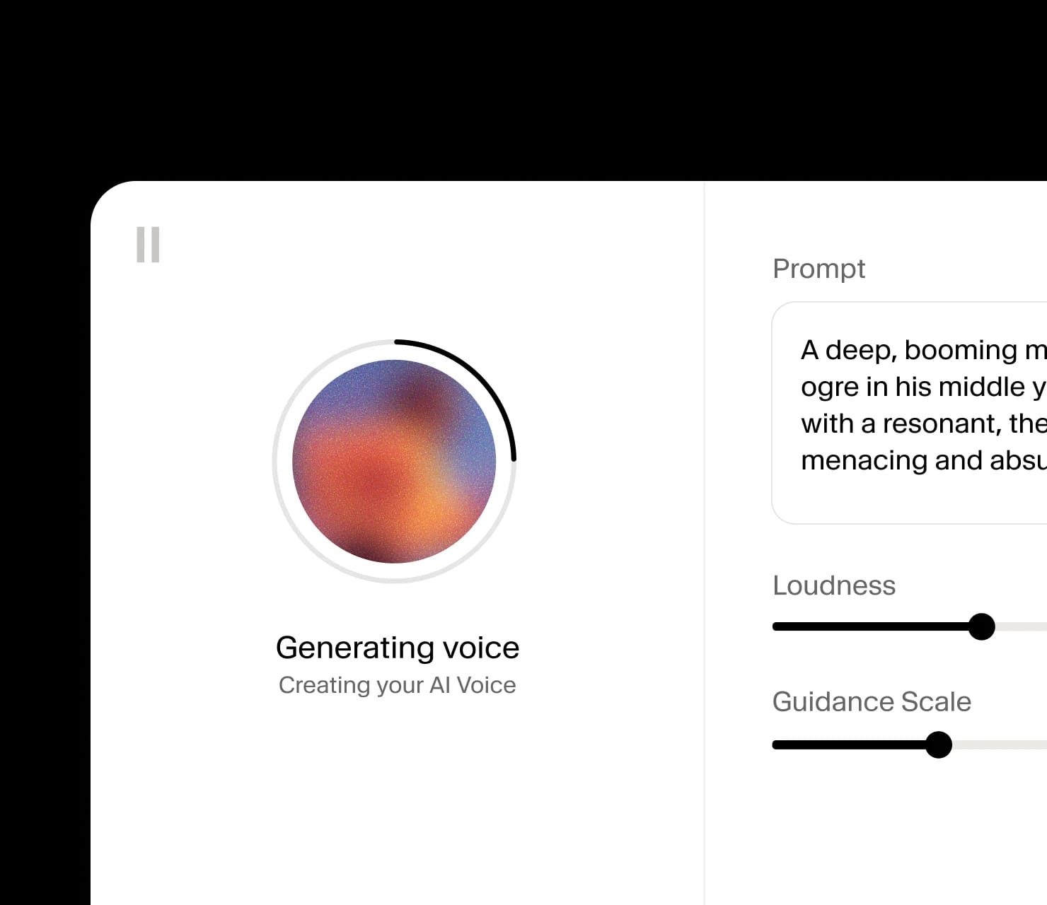 Voice design interface generating a custom AI voice