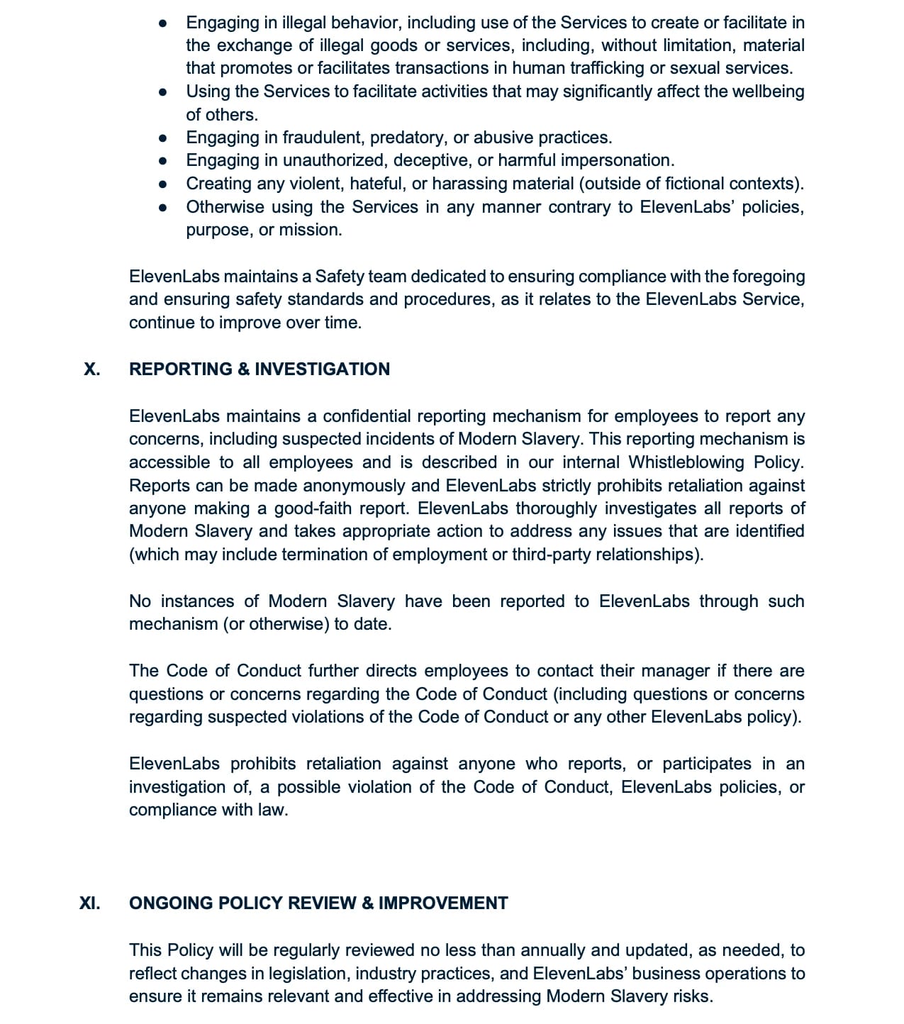 Page 7 of Modern Slavery Statement