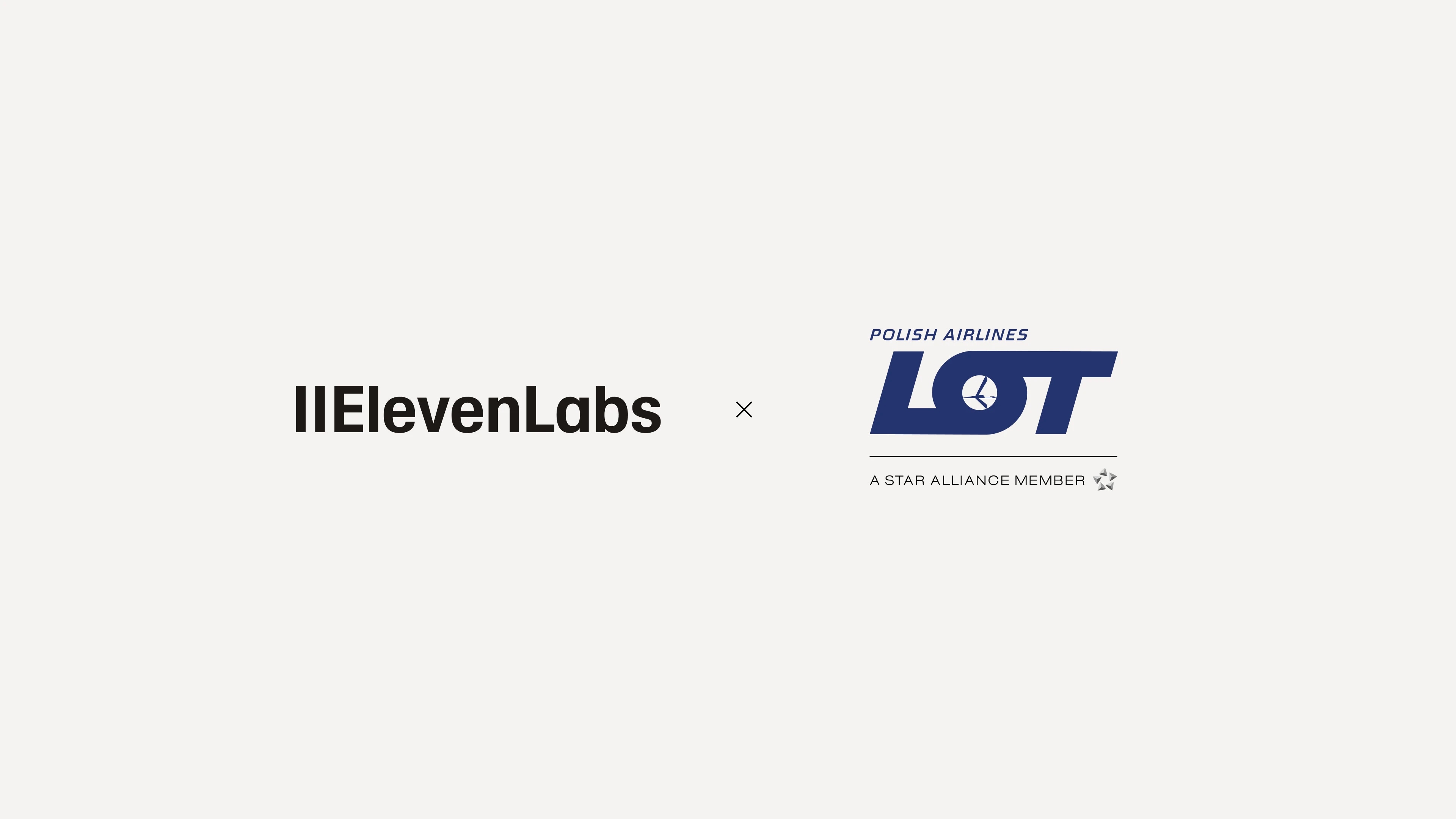 ElevenLabs and LOT Polish Airlines logos with Star Alliance member note.