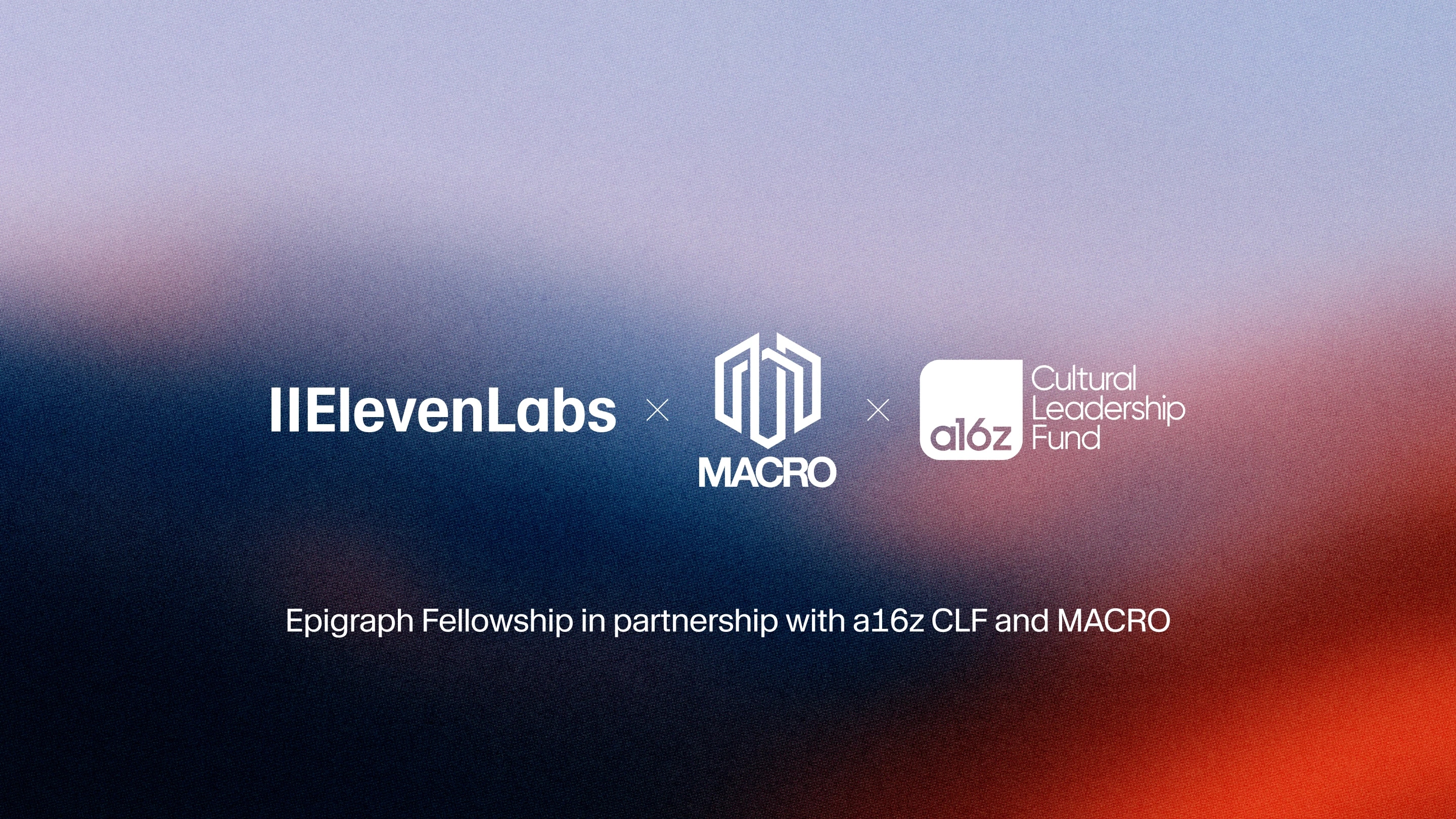 Logo Representation of ElevenLabs x Macro x a16z Cultural Leadership Fund