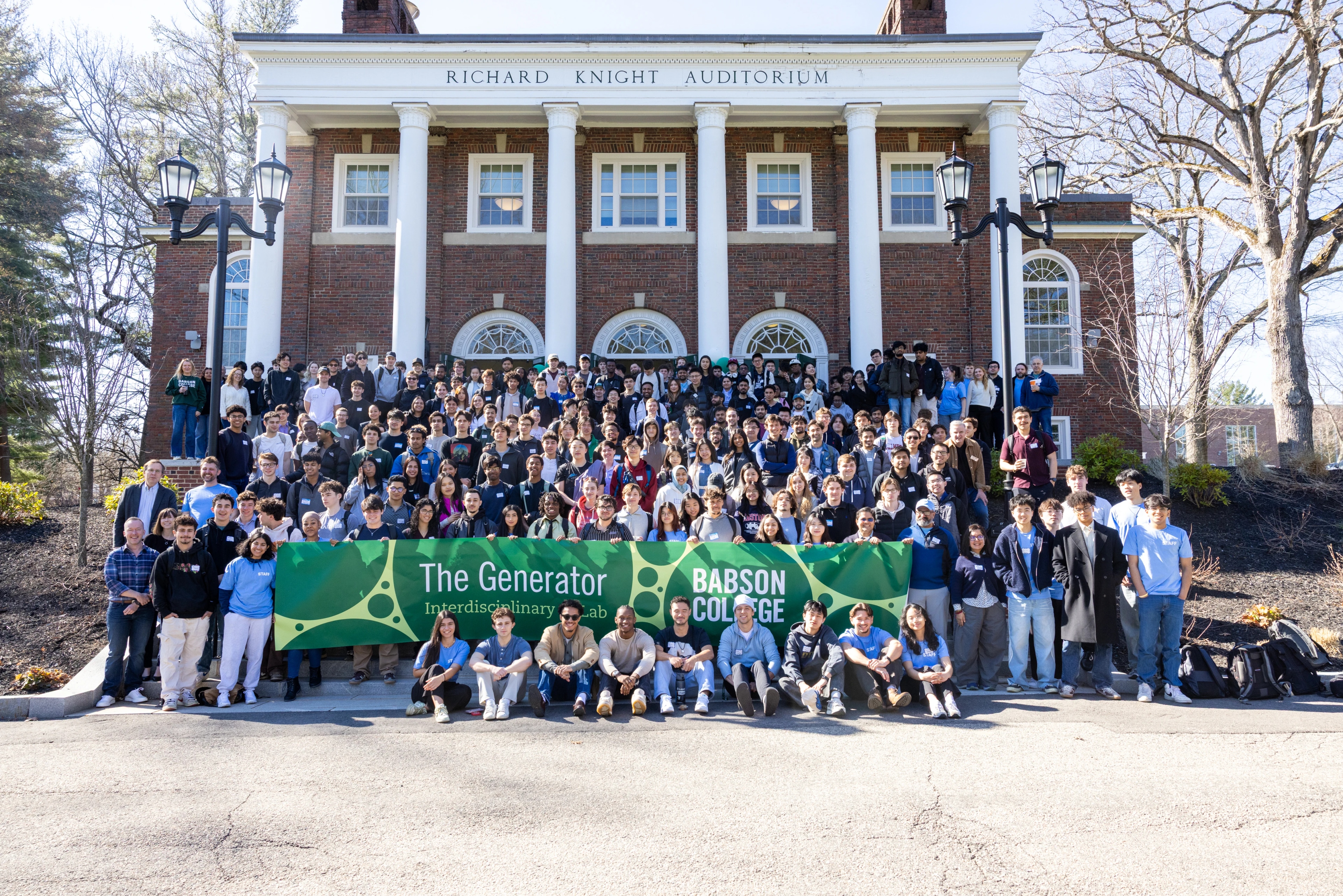 Group of hackathon participants at Babson