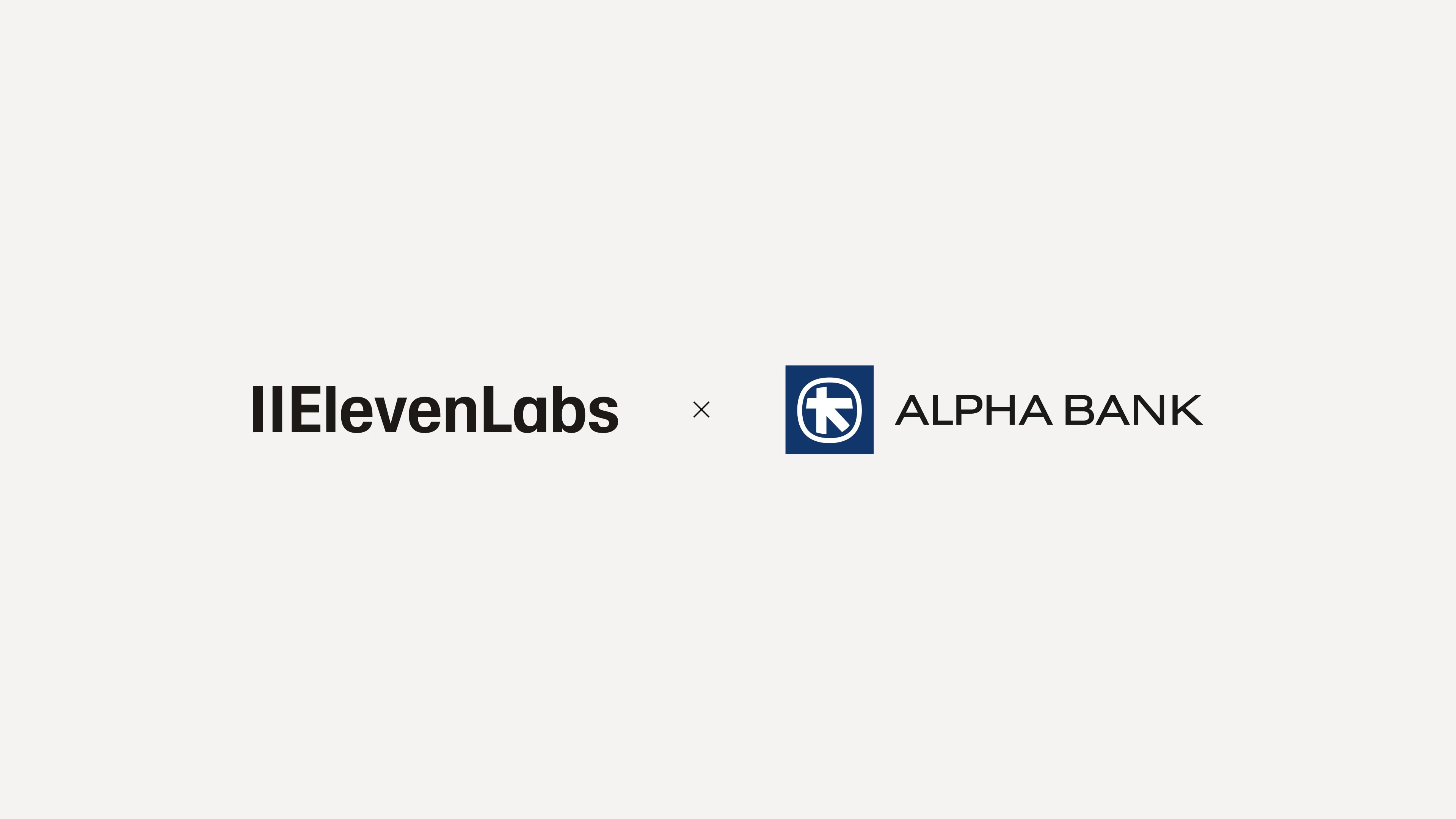 ElevenLabs and Alpha Bank logos.