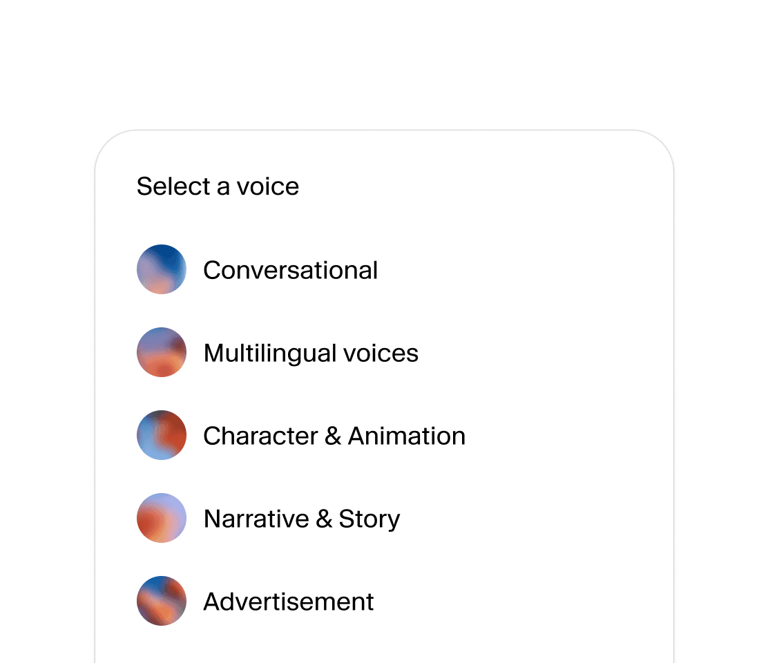 Select voice and generate