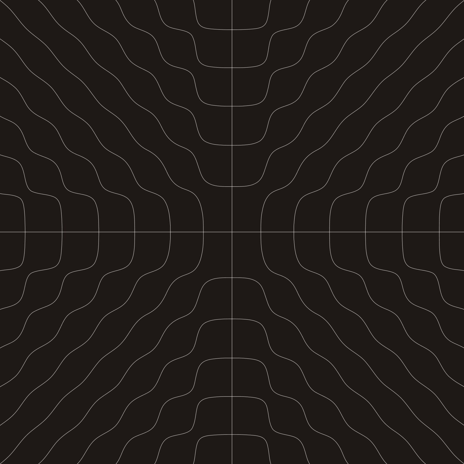 Abstract pattern of wavy, concentric lines forming a symmetrical grid.