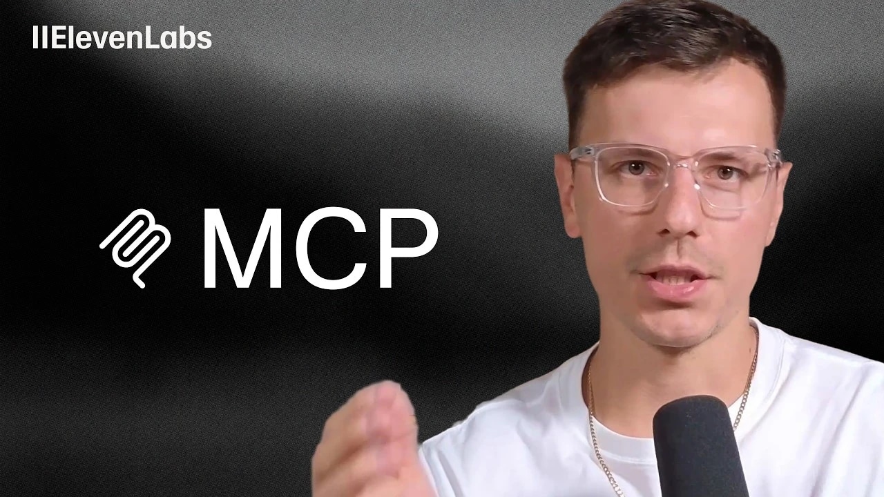 Presenter explaining MCP for ElevenLabs.