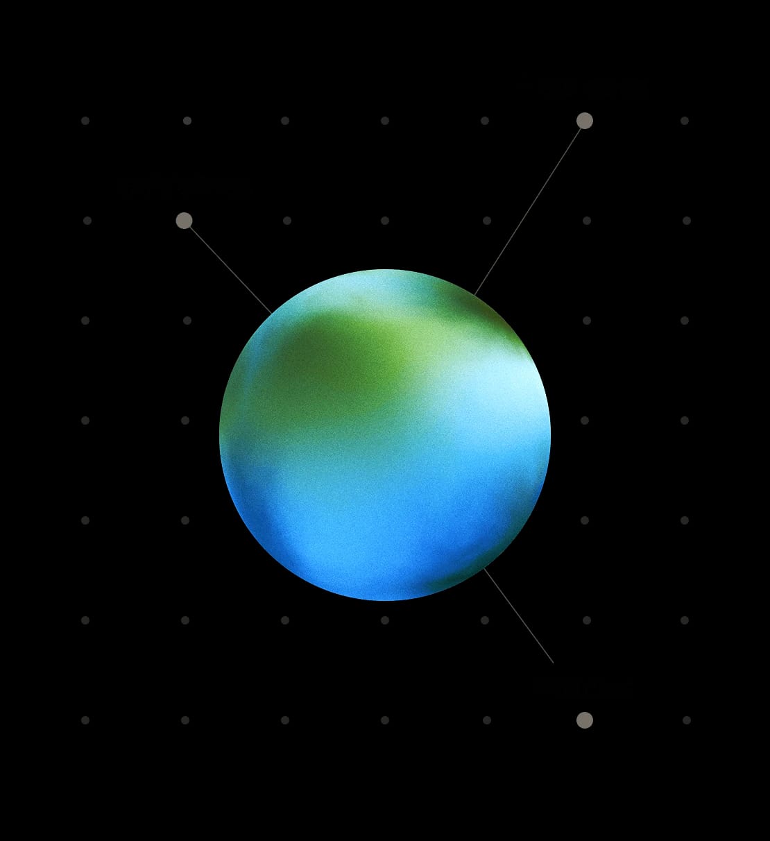 Abstract representation of an AI Agent with a grid and connecting lines to knowledge base items