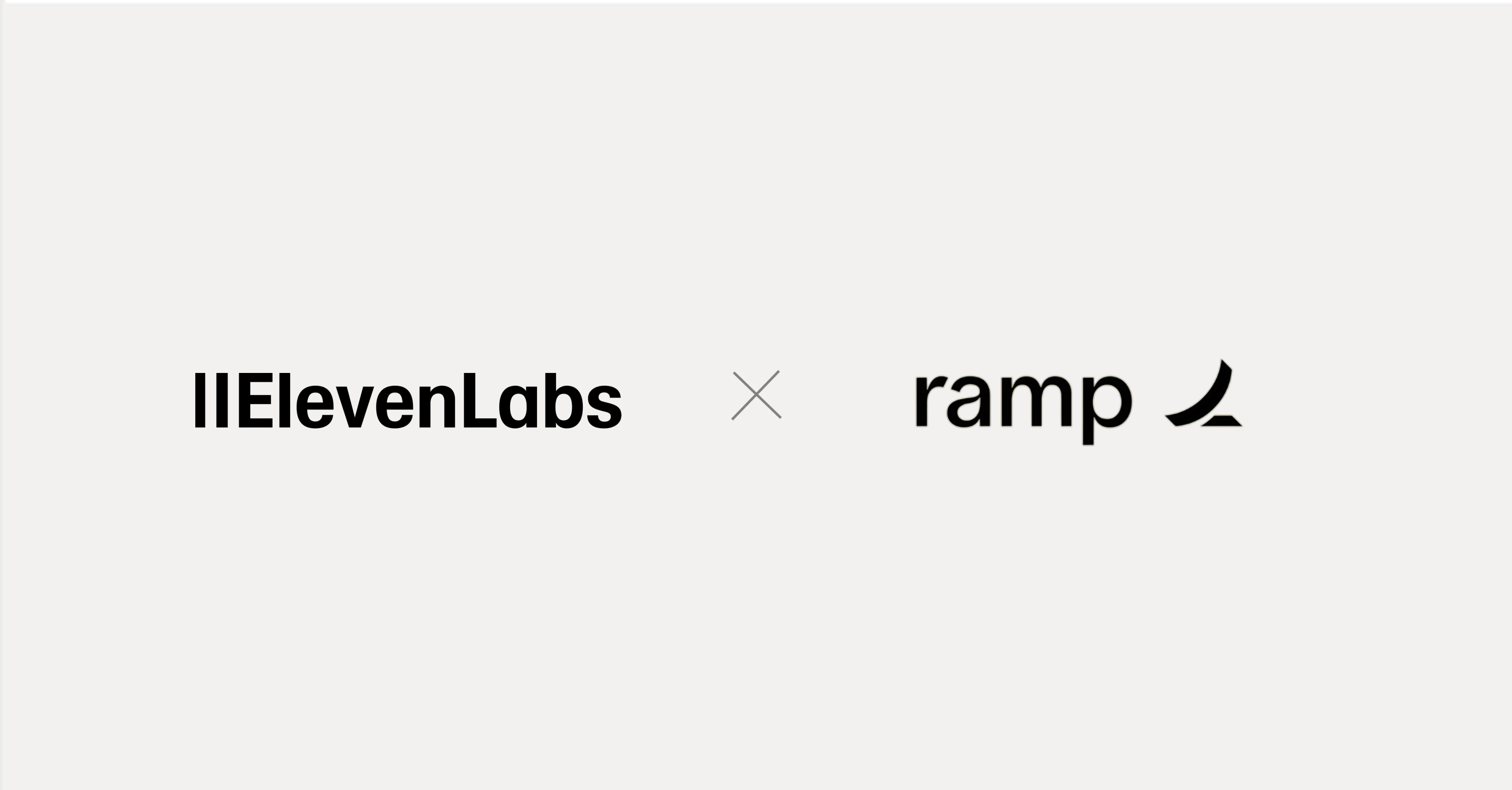 ElevenLabs and Ramp logos side by side, symbolizing collaboration.