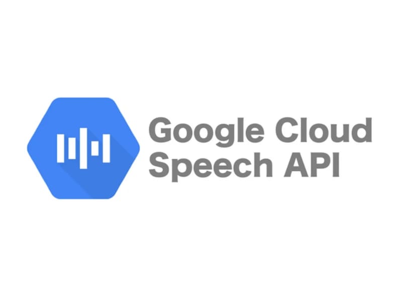 Google Cloud Speech API logo with text.