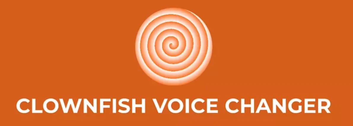 Clownfish Voice Changer logo with a spiral design above the text.
