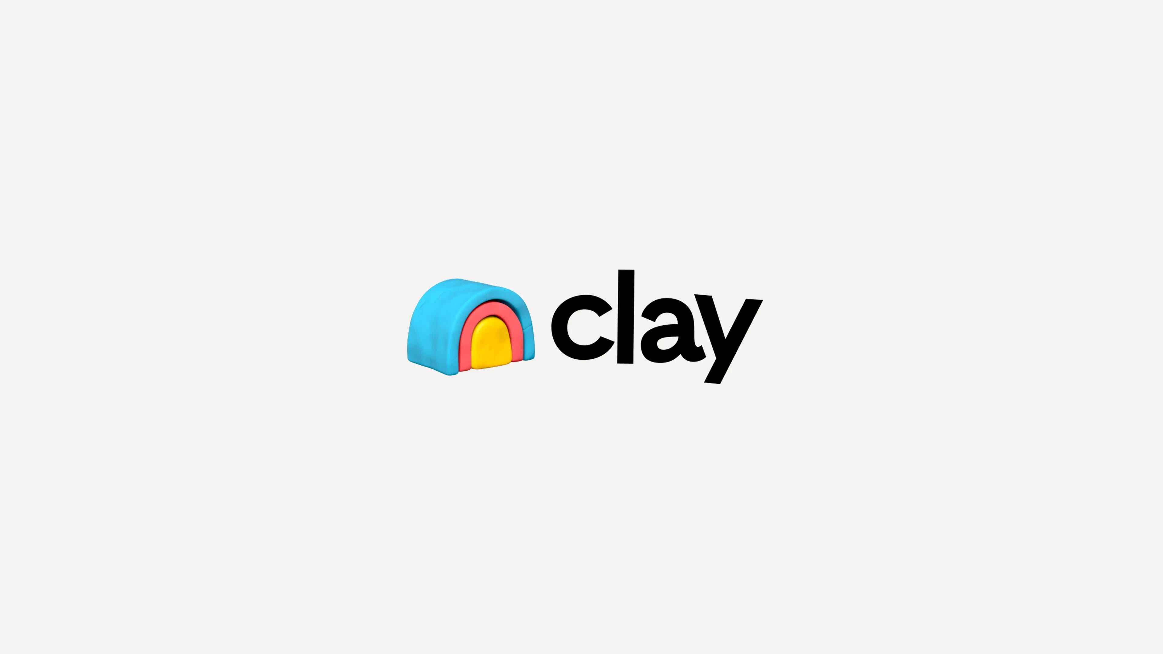 Clay logo with a colorful arch design.