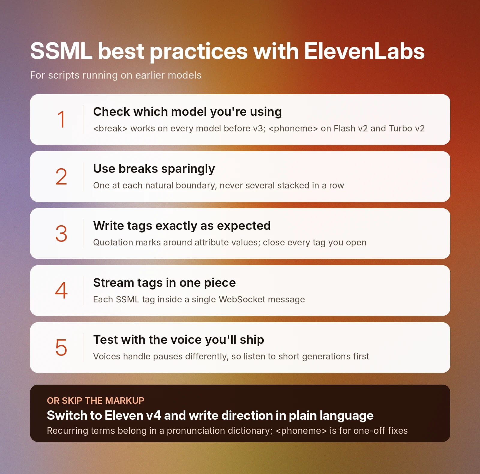 best SSML tag practices