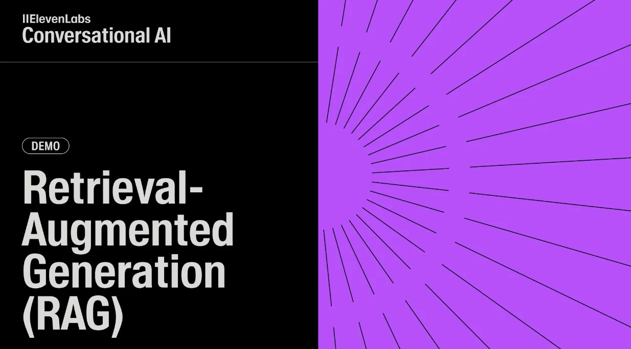 ElevenLabs Conversational AI demo introducing Retrieval-Augmented Generation (RAG).