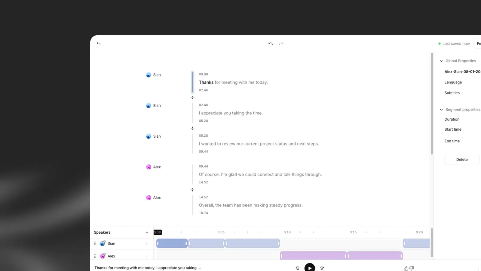 Text to Speech-produktfunktion