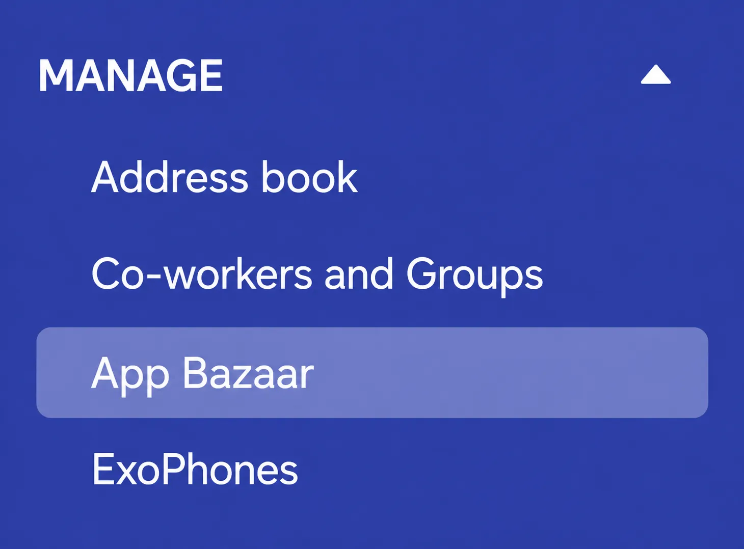Exotel-Seitenleiste: App Bazaar