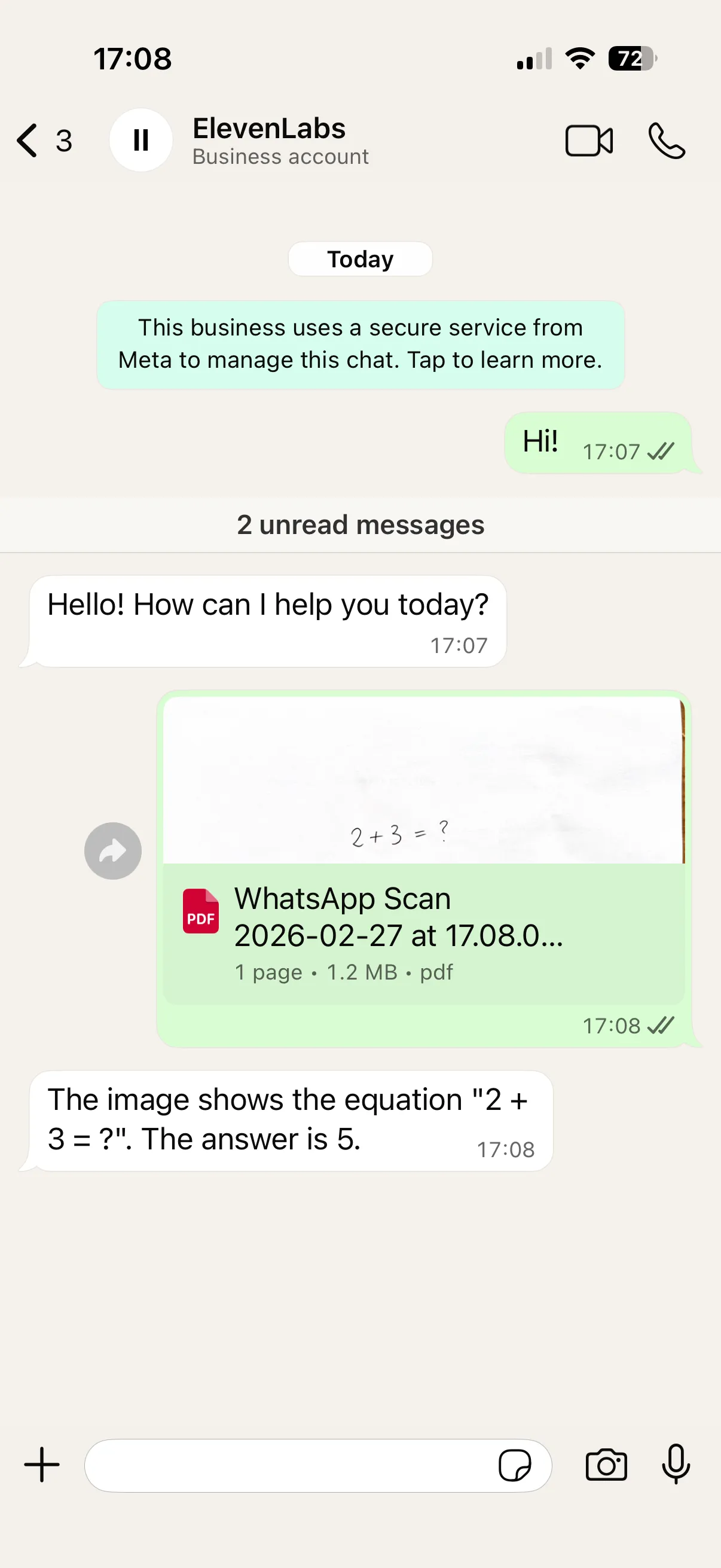 Rozmowa z dokumentem WhatsApp