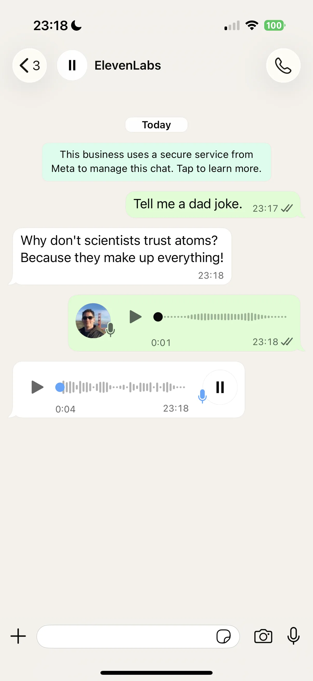 Rozmowa audio WhatsApp