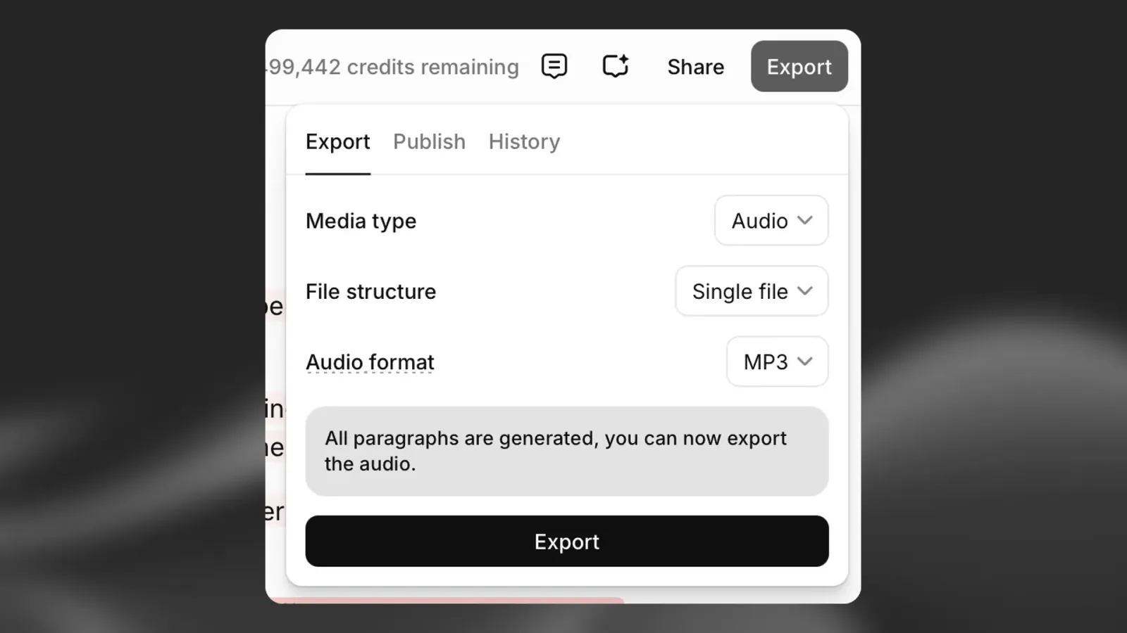 Projekt exportieren