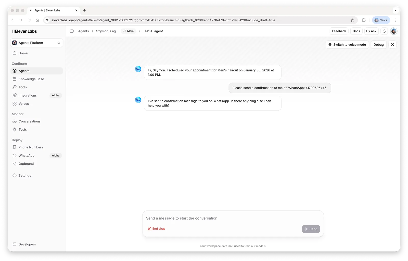 Conversazione di test