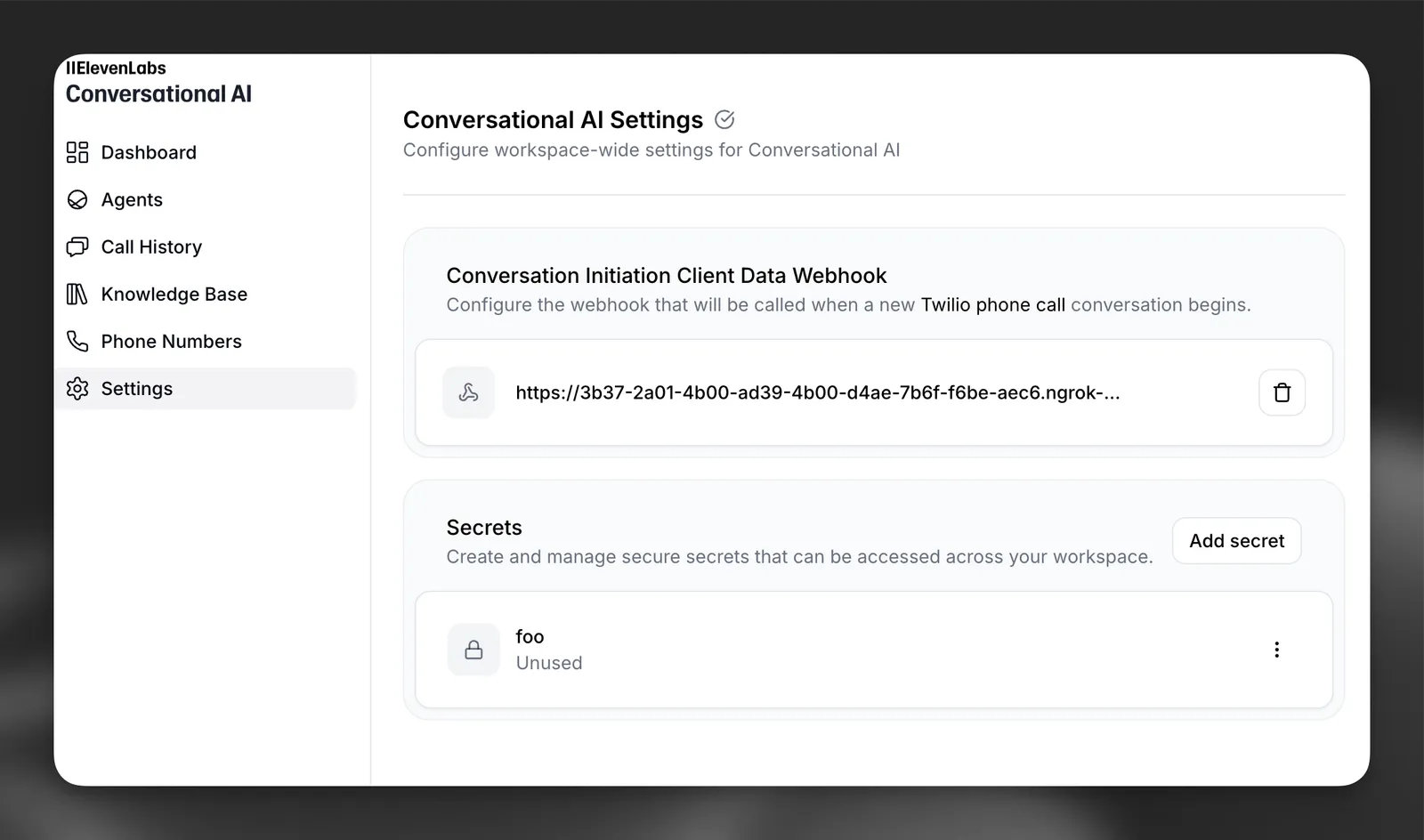 Abilita webhook