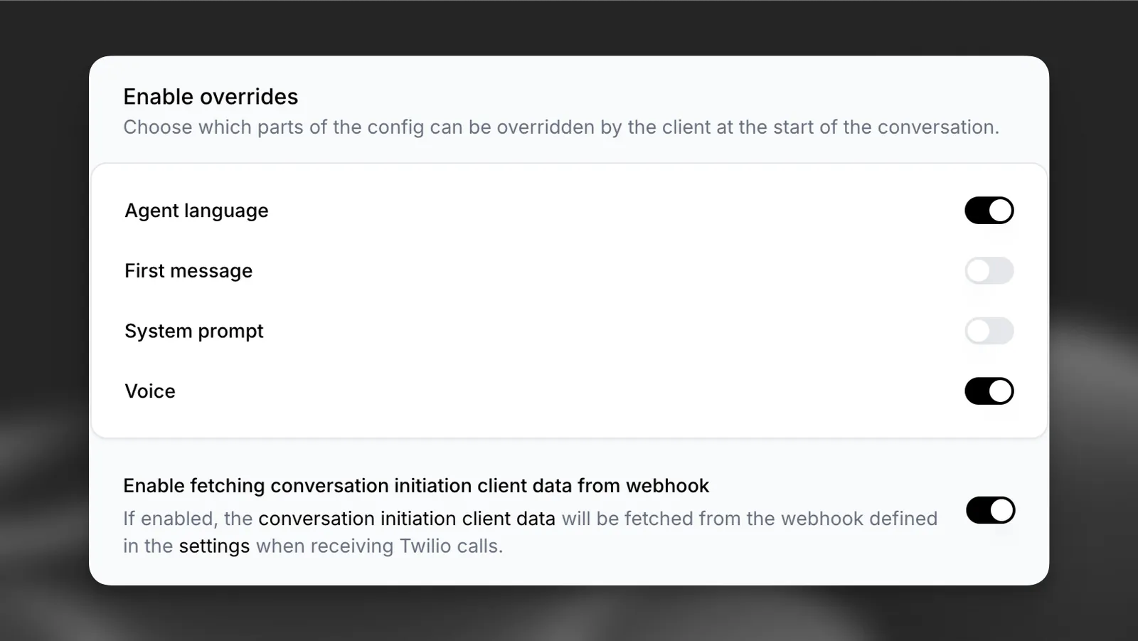 Abilita webhook