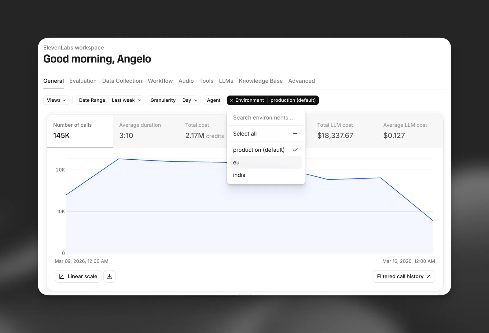Analytics nach Umgebung filtern
