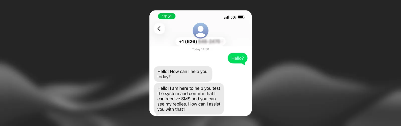 SMS-Konversation zwischen einem Nutzer und einem ElevenLabs-
Agenten