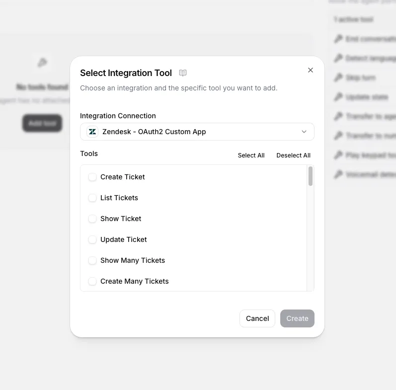 Zendesk-tools selecteren