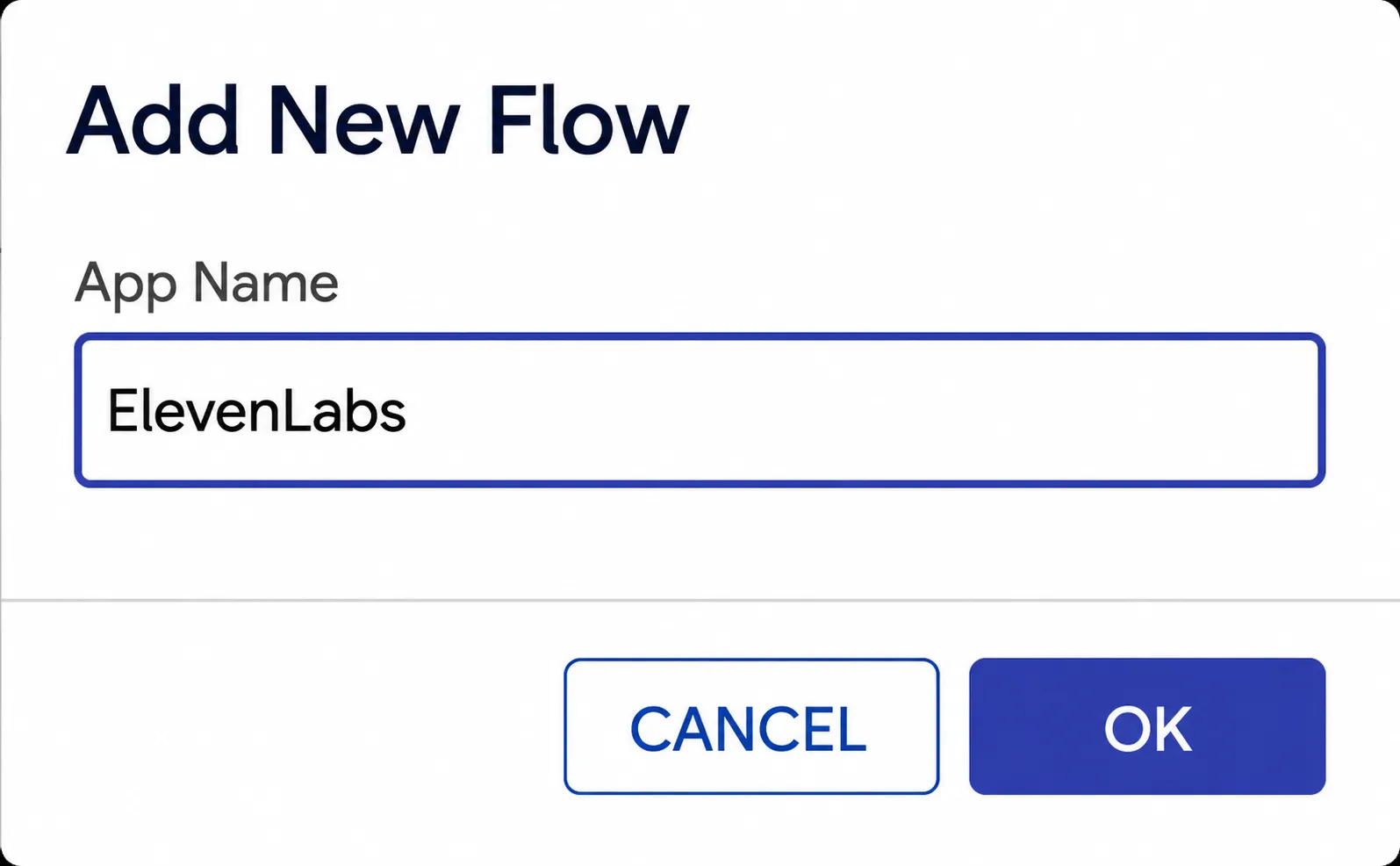 Exotel: Dialog „Add New Flow“