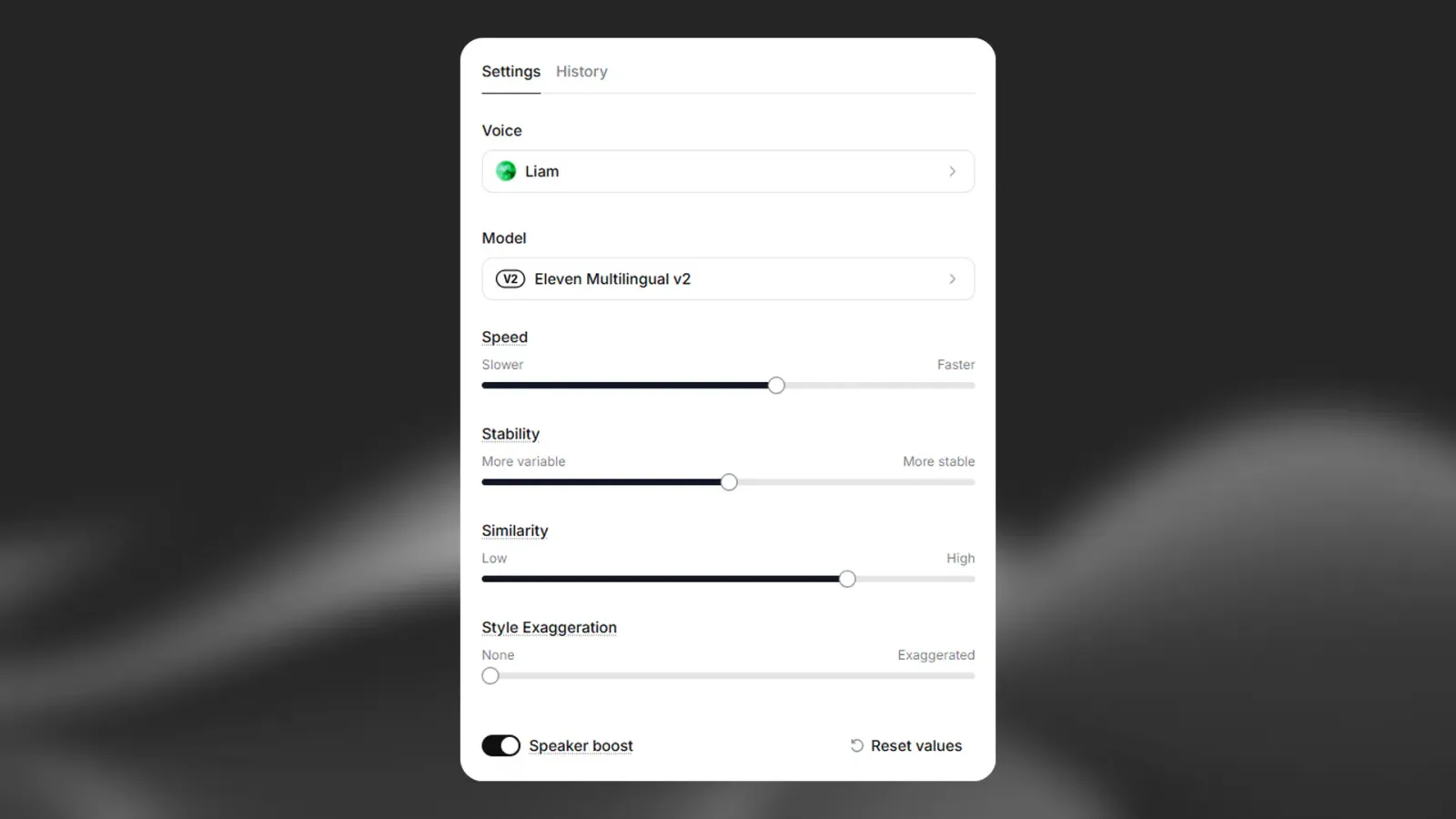 Inställningar för Text to Speech-röst
