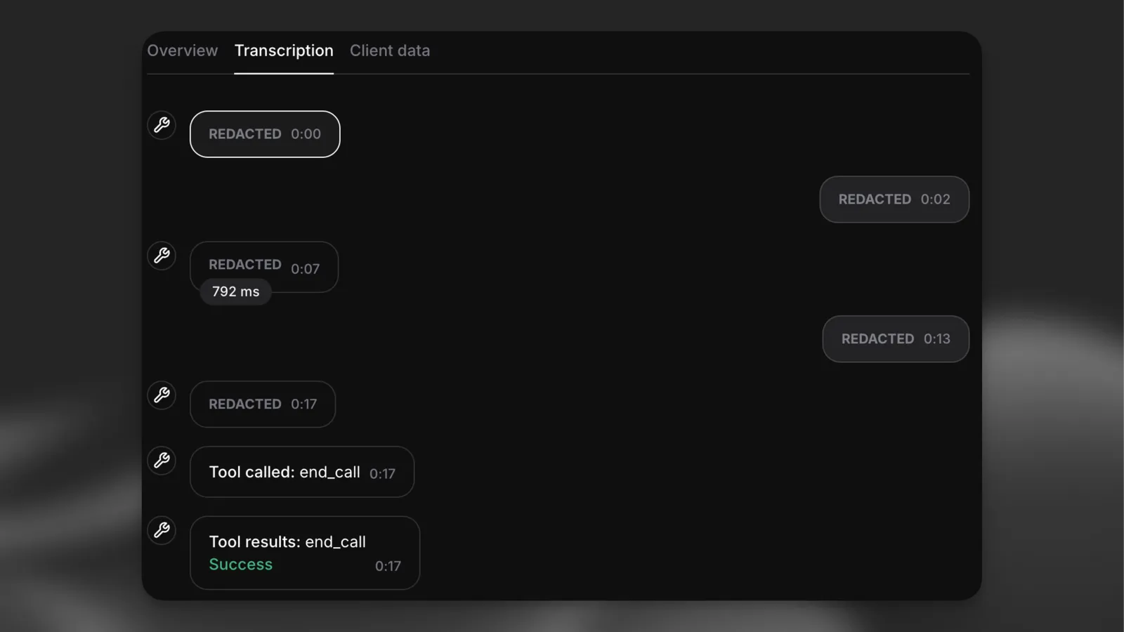 Zredagowana historia rozmowy pokazująca działanie Zero Retention Mode